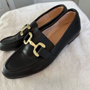 a new day Black Loafers with Gold Buckle